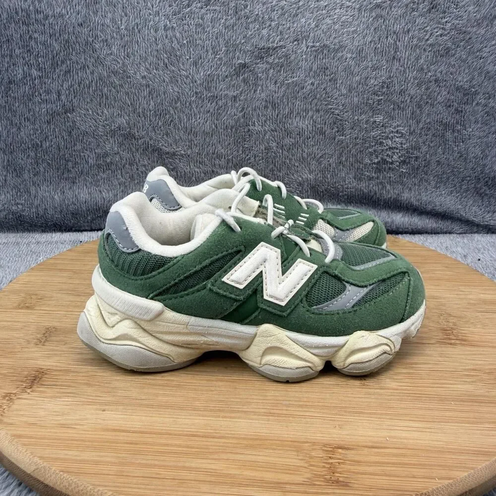New Balance 9060 Shoes Boys Size 9 Green Suede Mesh Sneakers IV9060VG No Insoles